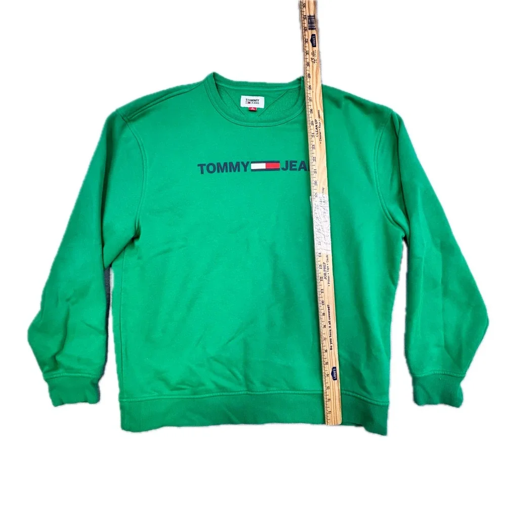 Tommy Jeans Mens Green Logo Crewneck Sweatshirt XL 78J4822/300 - Picture 5 of 9